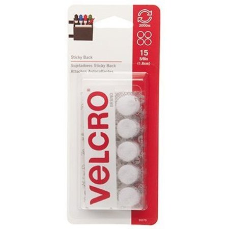 VELCRO BRAND 58 WHT Hook And Loop Coin 90070